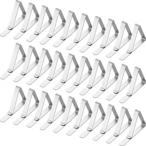 30 Packs Tablecloth Clips Table Cloth Holder Clips,Stainless Steel Outdoor Table Cloths Clip for Picnic Tables,Folding Tables,Clamps for Outdoor Tablecloths,Picnic Tablecover Clip for Party Wedding HOOSUN