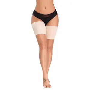 Ladies Anti-Friction Thigh Strap with Medical-Grade Silicone Grip Ultra-Stretch Fabric for Women's Basic Party Festival Wear Light Lingerie Minimalist Womenswear Seamless Black