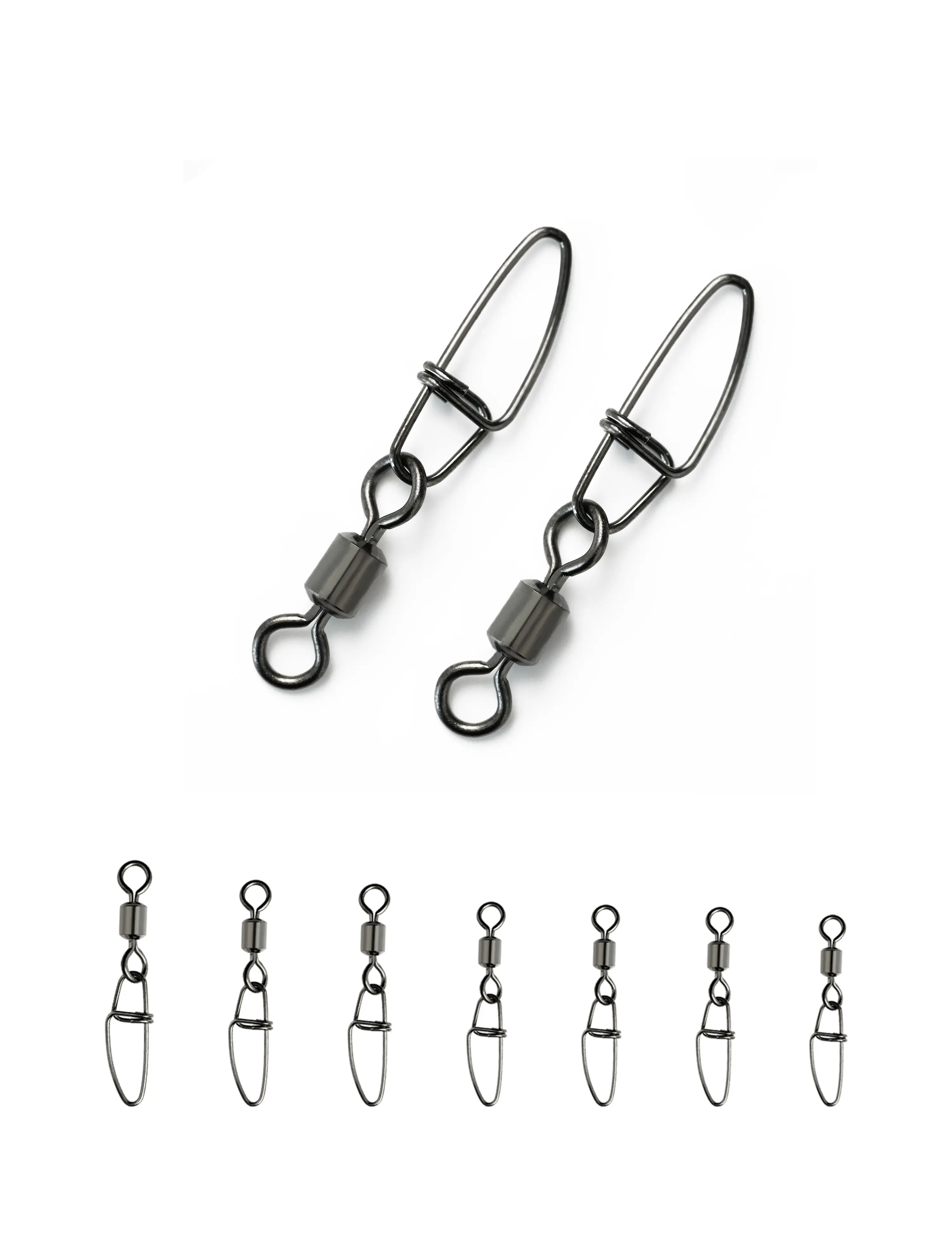 BLUEWING 50pcs High Strength Fishing Snap Swivels 26-110LB Saltwater Connector Crosslock Snaps Swivels Tackle for Quick Connect Fishing Lures