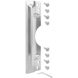 "Nuk3y Door Latch Guard Protector Stainless Steel for Out Swing Doors (Stainless Steel, 3"" x 11"")"