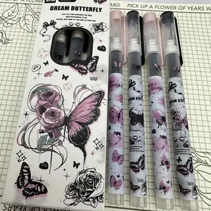 Butterfly Limited Straight Liquid Gel Pen ins High Value Examination 0.5mm Black Ink Simple and Smooth Neutral Pen