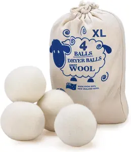 Dryer Balls -  Fabric Softener, , Reduces Clothing Wrinkles and Saves Drying Time, Better Alternative to Plastic Balls and Liquid Softener (Pack of 4)