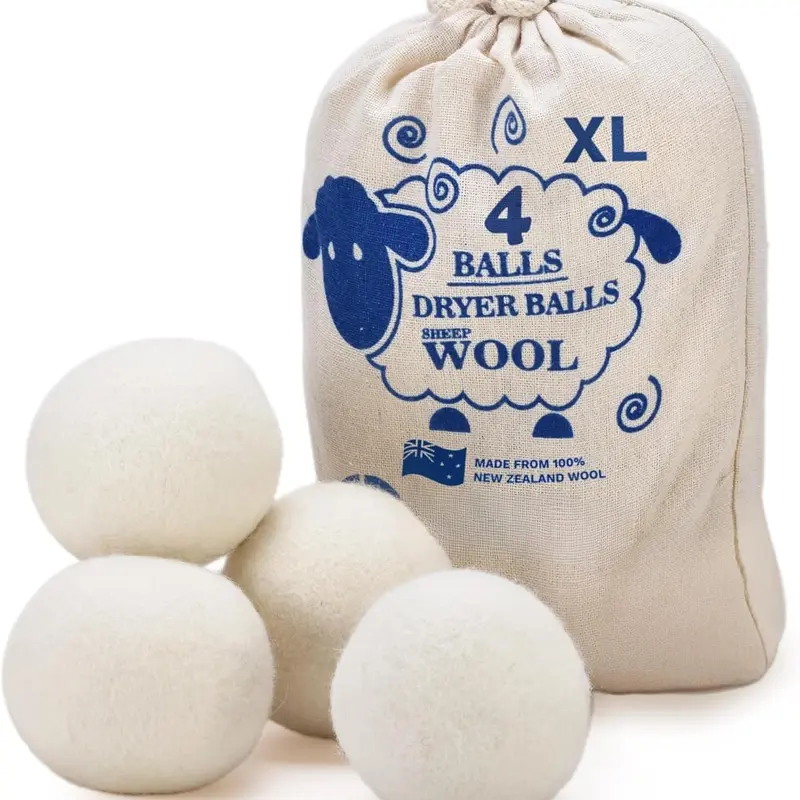 Dryer Balls - Fabric Softener, , Reduces Clothing Wrinkles and Saves Drying Time, Better Alternative to Plastic Balls and Liquid Softener (Pack of 4)