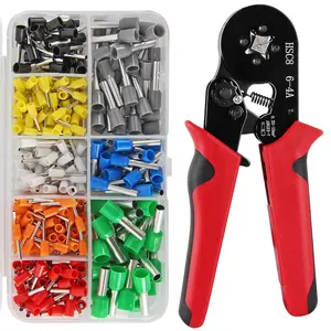 401PCS Ferrule Crimping Tool Kit, AWG23-7 Self-Ratchet Wire Crimping Tool Kit Crimper Plier Set with 400PCS Wire Terminals Crimping Connectors Wire End Ferrules Terminals