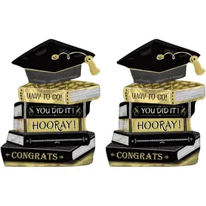 Graduation Diploma Balloons Stacked Books Graduation Foil Balloons Congrats Grad Mylar Balloons for Class of 2025 Decorations | Graduation Party Decorations