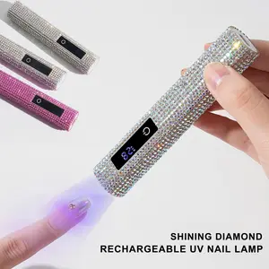 USB Portable LED Nail Lamp, Quick-Dry Gel UV Nail Light, Nail Curing Light, Rechargeable with 180mAh Battery, LCD Display, Touch Screen, DIY Manicure, for Fingers & Toes, Nail Art Manicure