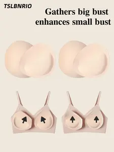2 pairs 6cm Ultra Thick Push Up Bra Pads Inserts for Small Bust Women Breathable Sponge Chest Enhancer Pads Removable Breast Lift Foam Insert for Swimwear Sports Bra No Gaping Cleavage Gathering Padding Invisible Bust Lifter Enhancing Pads