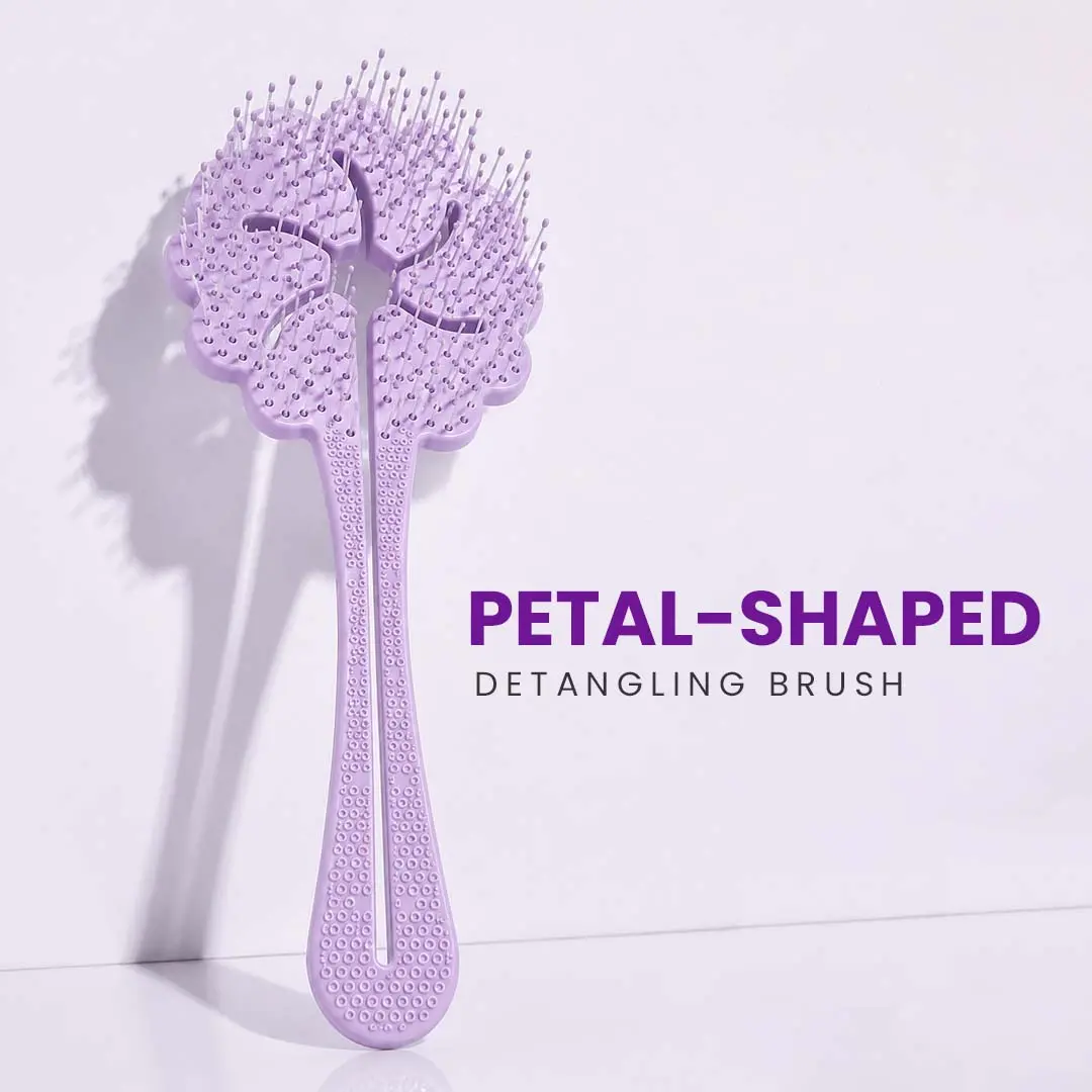 [EverBloom Beauty] Petal Shaped Detangling Hairbrush  Soft Durable Detangling hairbrush