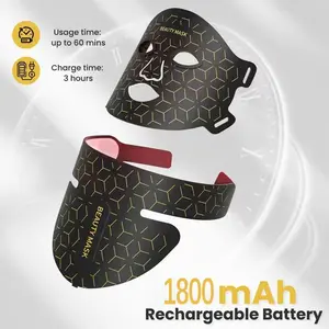 AYYHG 7-Color Red Light Therapy Mask - Facial & Neck Photon Beauty Product with Custom Modes, Infrared Light, Portable Rechargeable Battery for Home Skin Repair, All Skin Types, Beauty Products