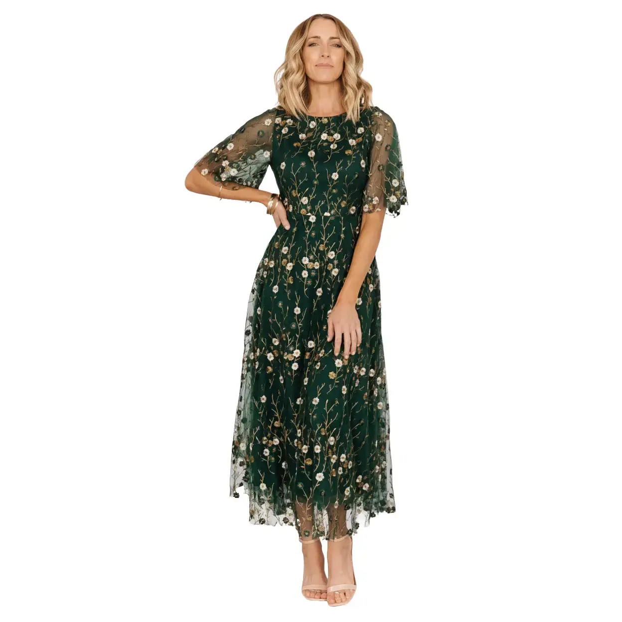 Arabella Embroidered Tulle Maxi Dress | Dark Green Floral - TikTok Shop Arabella Embroidered Tulle Maxi Dress | Dark Green Floral - TikTok Shop