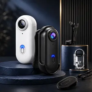 Portable Magnetic Thumb Action Camera, Mini 360° Rotating Clip-On Vlog Camera, Type-C Rechargeable Hands-Free Body Camera for Cycling, Travel, Outdoor Sports & Daily Recording, Black/White, Great for Beginners, Teens & Students