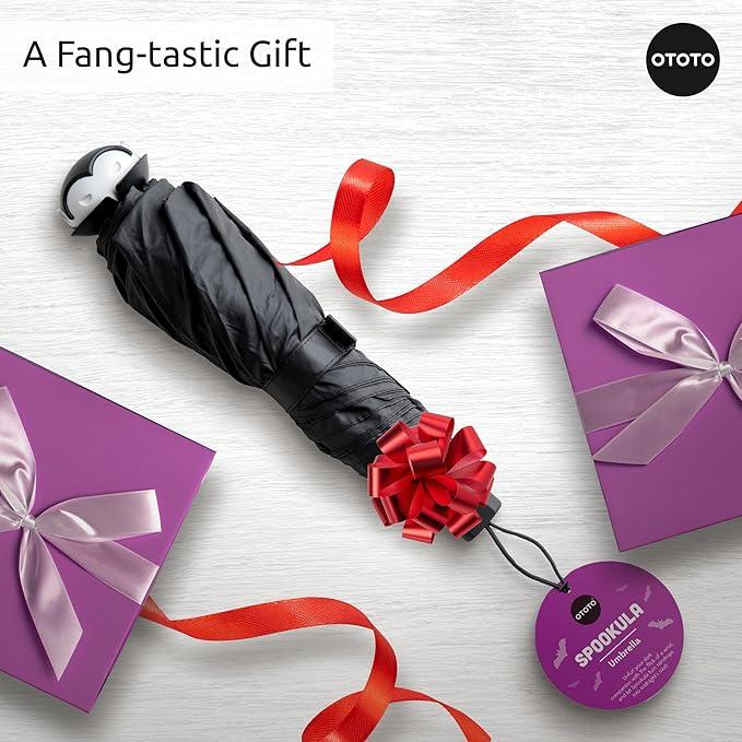 OTOTO Spookula Vampire Umbrella – Best Gift Idea, Rain & Sun Protection - Bat, Gothic, Black, Metal Umbrella, Lightweight, Compact Design