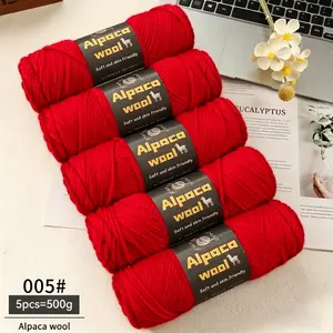 500g Premium Alpaca Wool Yarn, 245 Needles Thick Wool Thread, Multi-Color Options, Fall Winter Fashion Knitwear, DIY Craft Kit, Beginner Friendly Knitting, Soft Knit