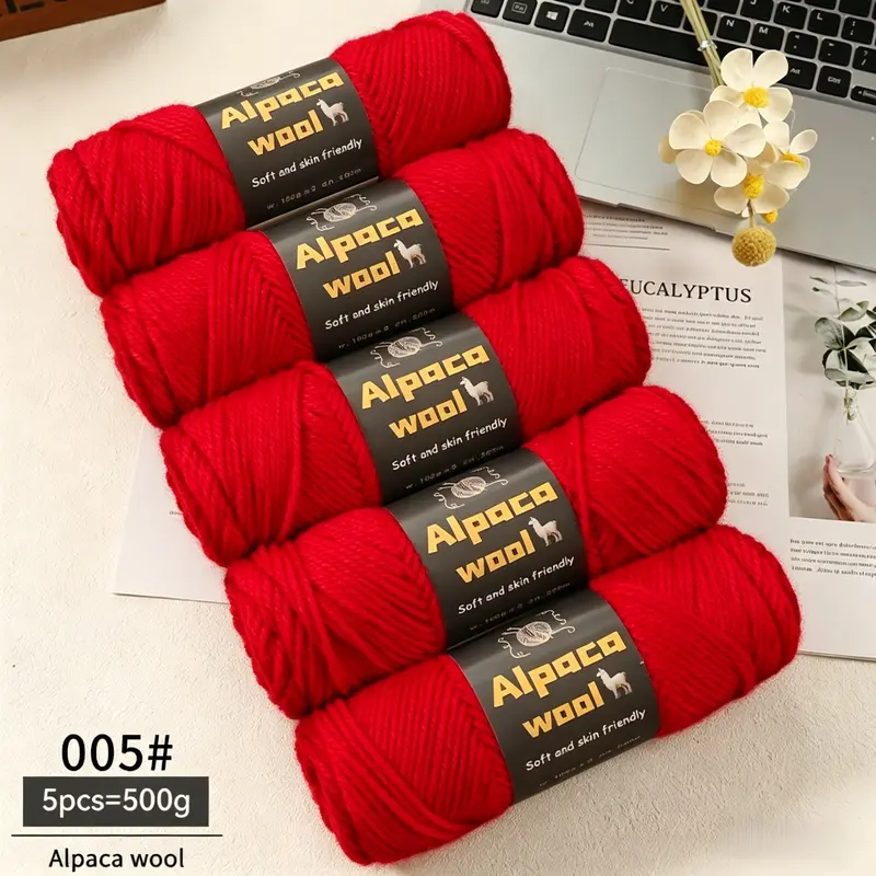 500g Premium Alpaca Wool Yarn, 245 Needles Thick Wool Thread, Multi-Color Options, Fall & Winter Fashion Knitwear, DIY Craft Kit, DIY Knitting Supplies, Beginner Friendly Knitting, Soft Knit