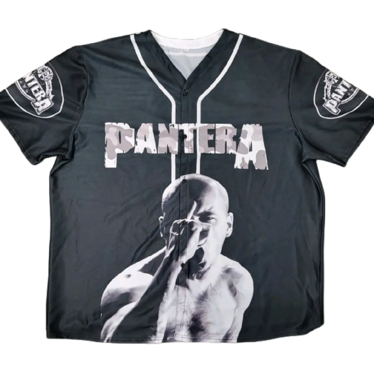 Pantera Jersey Black Casual Jersey Shirt with Graphic Design, Suitable for Men - Menswear