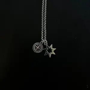 North Star- Chain with Compass Pendant and Guiding Star - Symbol of Direction, Purpose, and Adventure