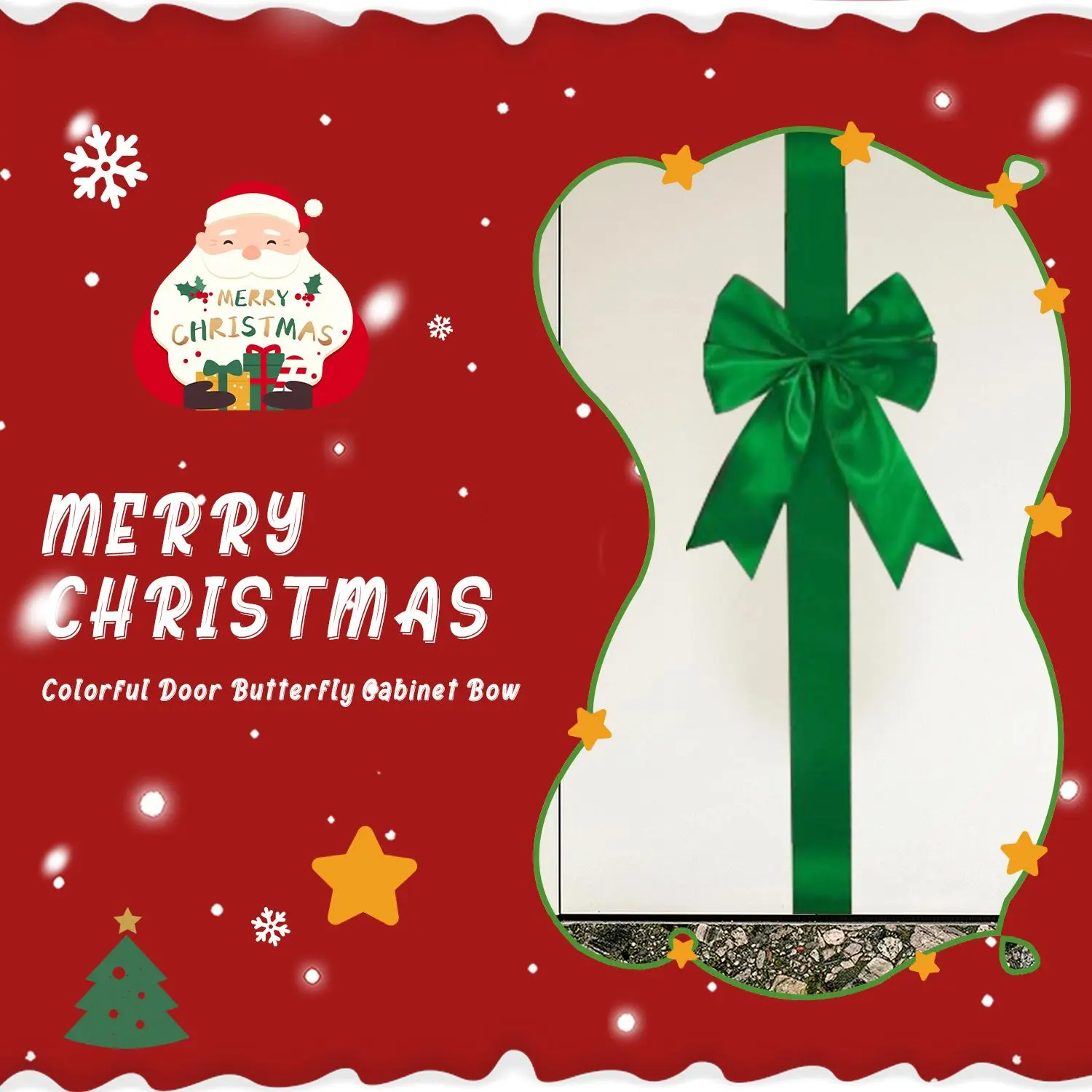 Christmas Cabinet Ribbons Bows Large Red Bow for Door Kitchen Cabinet Locker Holiday Party Decorations Supplies