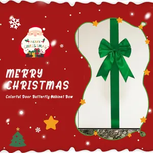 Christmas Cabinet Ribbons Bows Large Red Bow for Door Kitchen Cabinet Locker Holiday Party Decorations Supplies