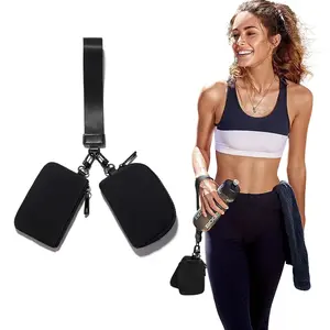 Keychain Wristlet Wallet Mini Zip Around Small Portable Dual Pounch Wristlet Detachable Coin Purse Pocket Gifts for Women Travel Sports Outdoors