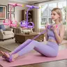 6-Tube Elastic Resistance Band Set with Foot Pedals, Lightweight Compact Stretching Gear, Portable Fitness Training Tool for Home & Travel, 16.53in L x 9.64in W Exercise Loop Bands, Home Gym Equipment & Gym Accessories