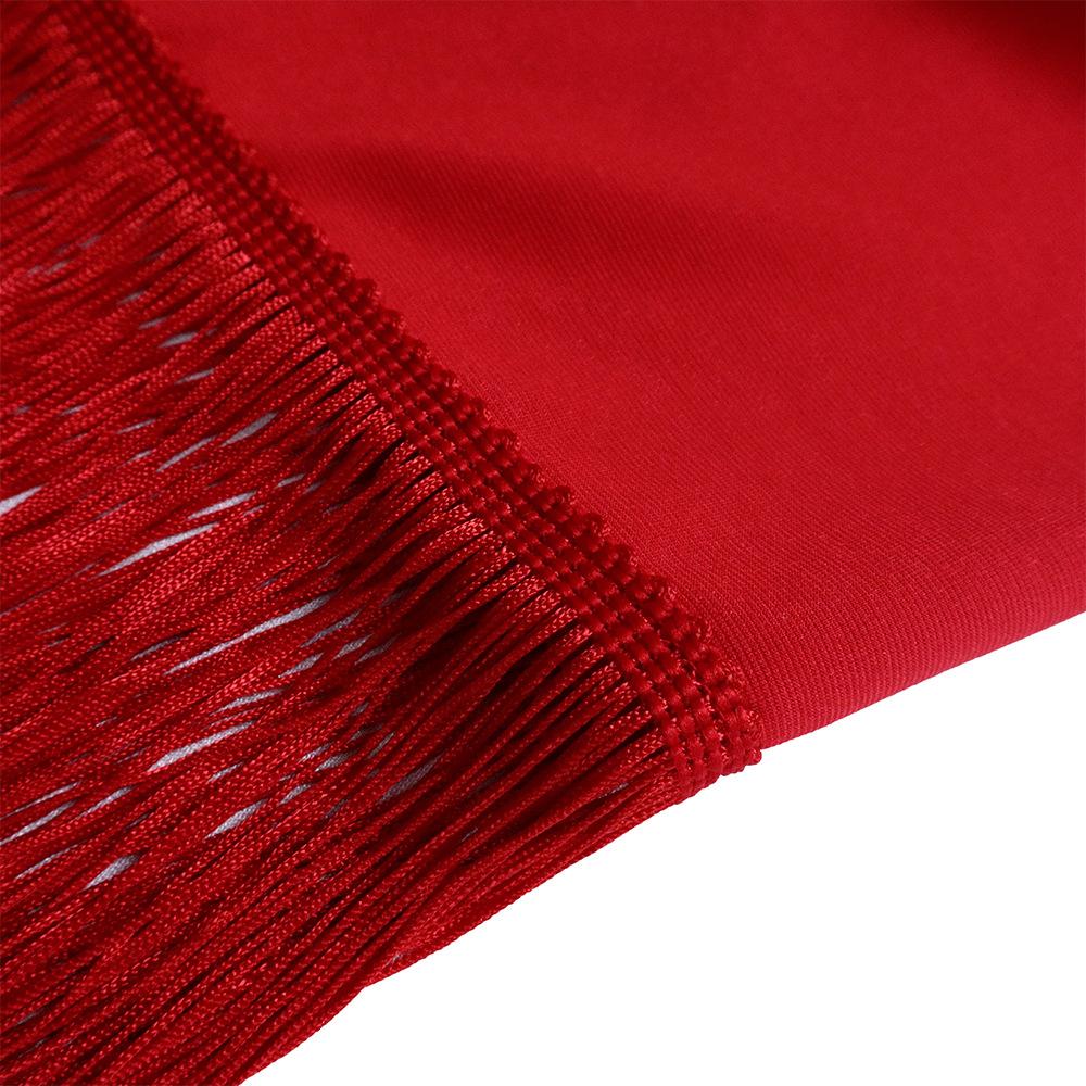 Solid color hip hugging fringe dress