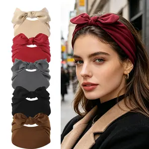 5-Pack Wide Rabbit Ear Elastic Ribbon Hair Accessories Set, Sports Yoga Headband, Soft And Comfortable Wide-Brimmed Headband, Women's Valentine's Day/Christmas Gift. Non-Slip Soft Elastic Headband, African Style Thick Sports Gym Headband, Headband.