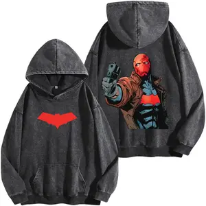 Red Hood V2 Premium Cotton Washed Hoodie, Jason Todd Graphic Shirt, Robin Comic T-Shirt, Character Comics Fans Shirt, Superhero T-Shirt, Comic Book Fans T-Shirt, Superhero Graphic Tee