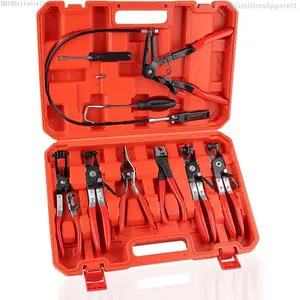 9PCS Hose Clamp Pliers, Long Reach Hose Clamp Tool Remover for Water Hose and Automotive Coolant Radiator Heater with Flexible Wire Long Reach Hose Clamp and Flat Band PliersFFLimitlessApparel3LumièreNoire16DD18StyleGirlShop
