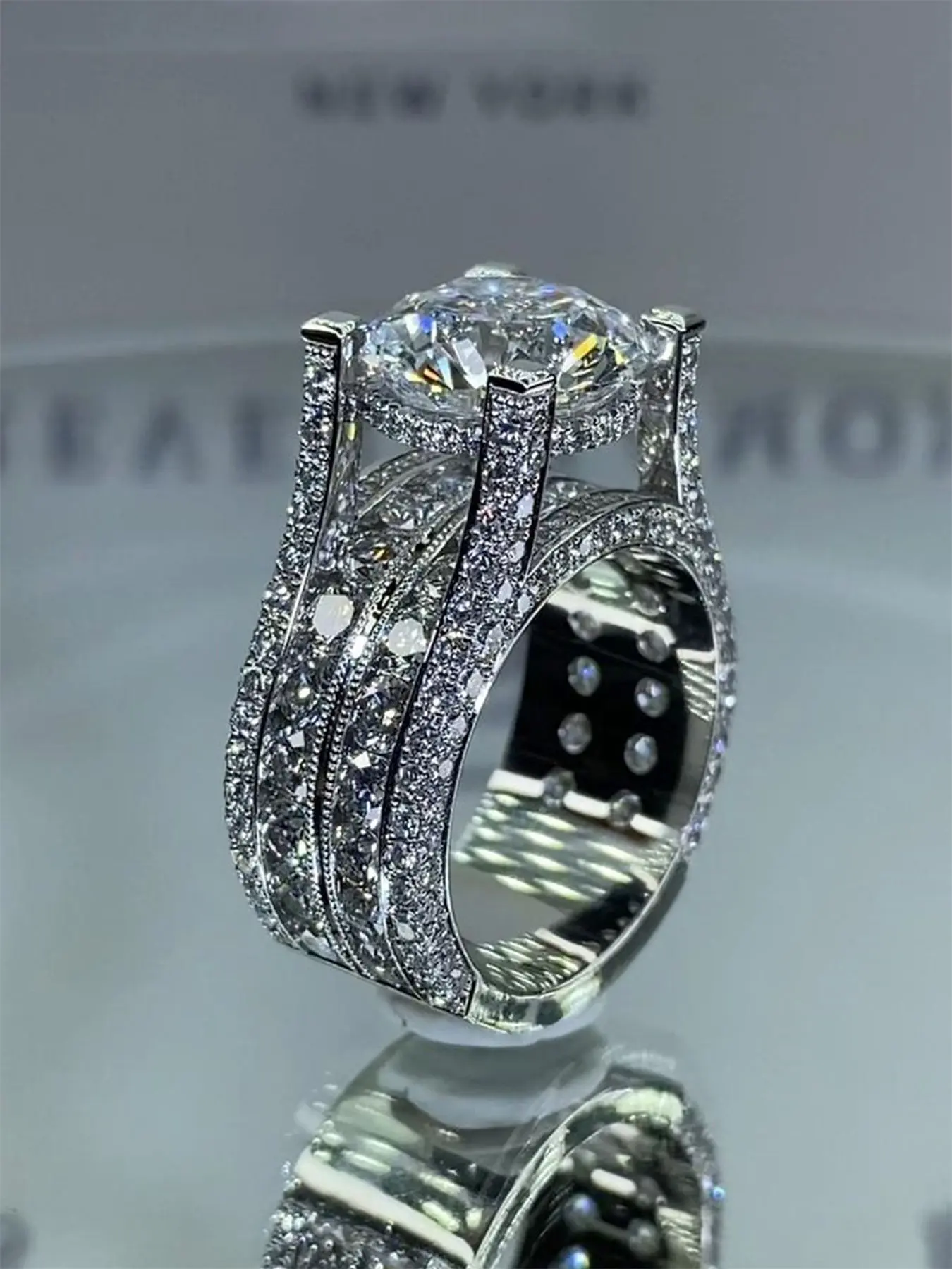 1 PC Luxury Cubic Zirconia Ring For Women For Wedding Engagement Party Jewelry Valentine's Day Gift Fashion Engagement Rings Bridal Engagement Jewelry