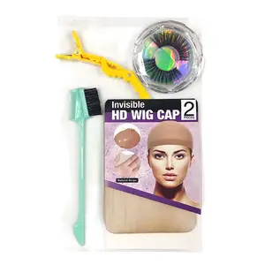 Uwigs Wig Install Gift Package: HD Wig Cap+3D Eyelashes+Babyhair Brush+ Hair Clips For Lace Wig Install