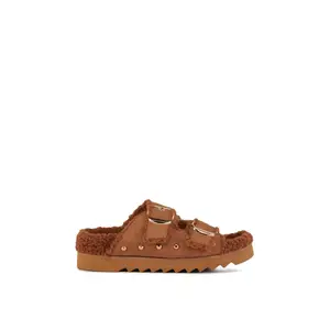 TRESOR-CHESTNUT FLAT SLIPPER