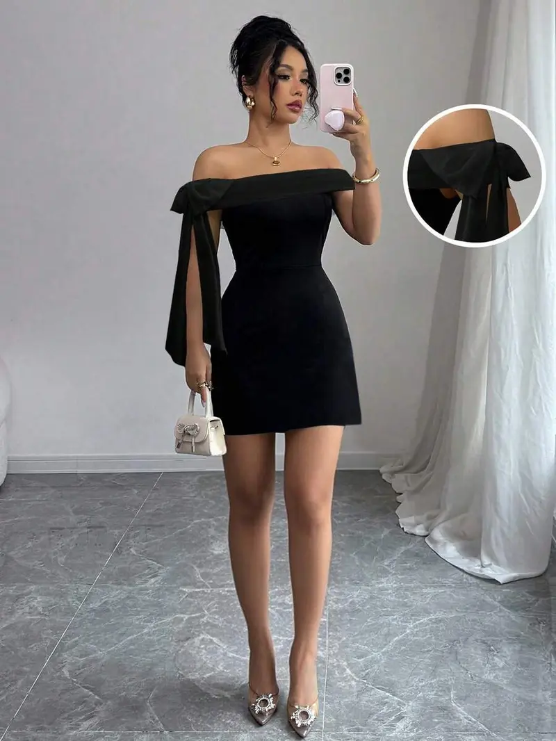 how to style off the shoulder black dress - TikTok Shop how to style off the shoulder black dress - TikTok Shop