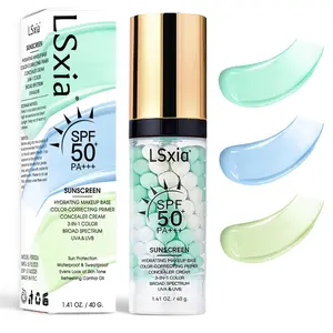 3 In 1 Primer for Face Before Makeup, SPF 50, Tinted Moisturizer Sunscreen Isolation Cream, One Step Color Corrector Makeup Primer, Color Correcting Concealer Oil Control, Base de Maquillaje