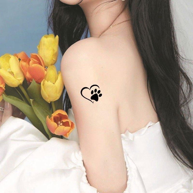 1pc Paw Print Heart Temporary Tattoo / Small Paw Print Tattoo / Dog Tattoo / Pet Tattoo / Dog Memorial Tattoo / Dog Tattoo / Love Tattoo