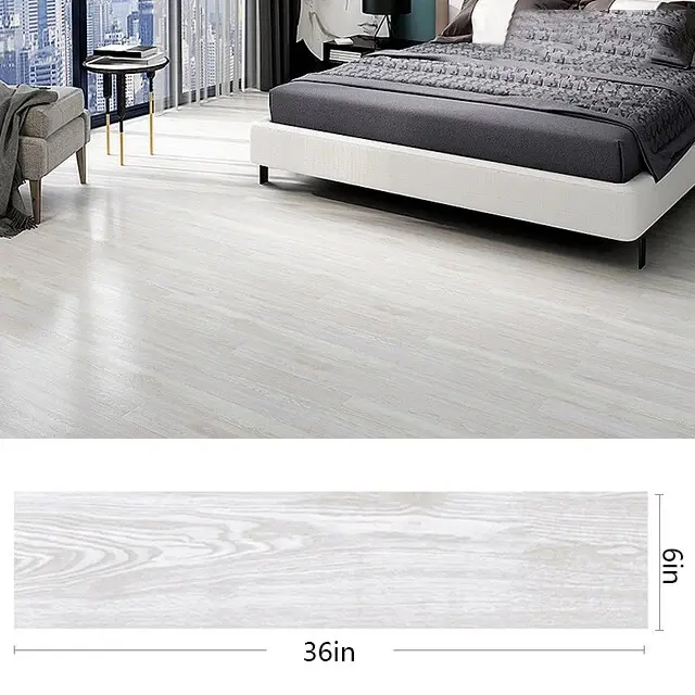 Crazy Roots 36pcs Self-Adhesive PVC Vinyl Floor Planks, Peel-Stick Beige Non-Porous Waterproof Pre-Adhesive Panels, 54 sq.ft Wood-Look Flooring for Home Improvement, Peeling Stick Vinyl Flooring, Pre-Adhesive Waterproof Vinyl Flooring