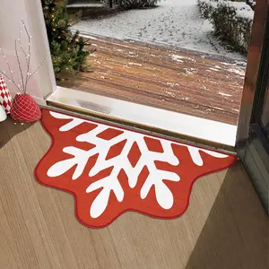 Christmas Door Mat, Non-Slip Snowflake Welcome Rug, Outdoor Decoration, Holiday Atmosphere Room Decor, Entrance Carpet, Home Decor Rugs