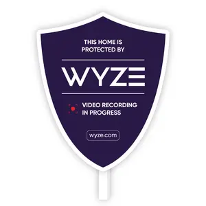 Wyze Security Aluminum Yard Sign — Deter Criminals, Ground Stake Included, Weather-Resistant Decor Metal