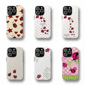 Dot Ladybug Print Smartphone Casing, Durable 2-In-1 Protection Cellphone Accessory, Fits iPhone 11-17 Pro Max & Samsung Galaxy S22-S25 Ultra Handheld Device Cases outdoorfun