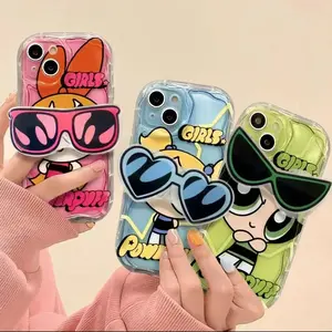 Holder Glasses The P-Powerpuff Girls Case for iPhone 17 Pro Max 16 15 14 13 12 Mini 11 Pro Max XS X 8 7 Plus Soft Silicone Protect Cover