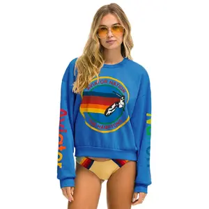 AVIATOR NATION HAMPTONS RELAXED CREW SWEATSHIRT - OCEAN