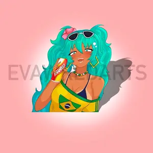 Brazil Miku Sticker - Kiss-Cut Vinyl Sticker with Transfer Tape - Waterproof