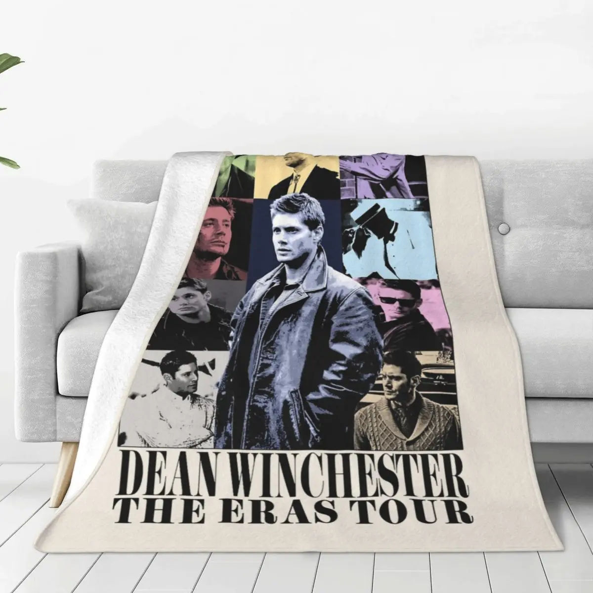 Dean Winchester Supernatural Flannel Blanket - 40 x 30 in Wrinkle-Resistant Portable Warm Throw for Bedroom, Sofa, Home Office (Ideal for Christmas, Anniversaries, Birthdays)