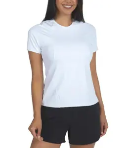 Spyder Active Women's UPF 50+ Ribbed Short Sleeve Tee Shirt (US, Alpha, Small, Regular, Regular, White)