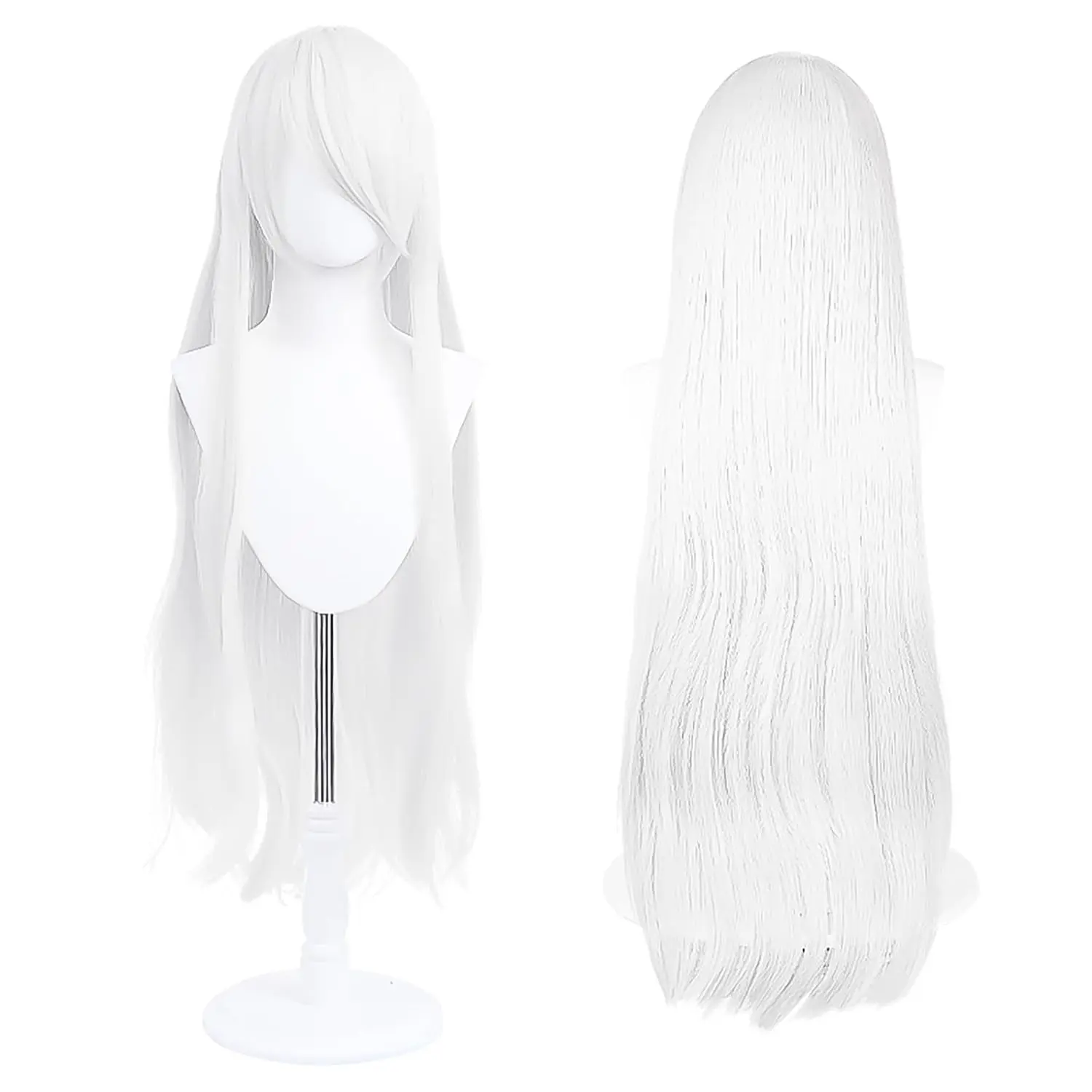 100cm / 40 Inch Long Wig,  Costume Wig,  for Party, Festivals, and Halloween (White)