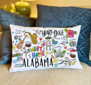 State of Alabama Double Sided Lumbar Pillow