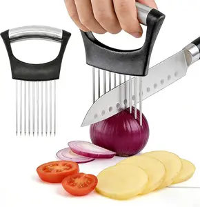 2PCS Onion Holder for Slicing, Onion Slicer Holder, Onion Cutter Vegetable Chopper for Slicing of Tomatoes, Avocados, Eggs and Other Vegetables, Multi-functional Kitchen Gadgets