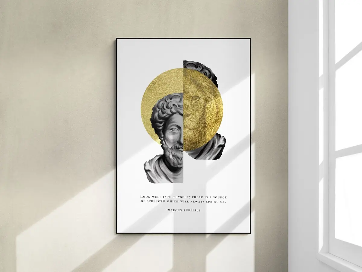 Marcus Aurelius Quote Art Print Poster, Philosophy Gift for Stoic, Motivational Gift Words of Wisdom, Positive Affirmations