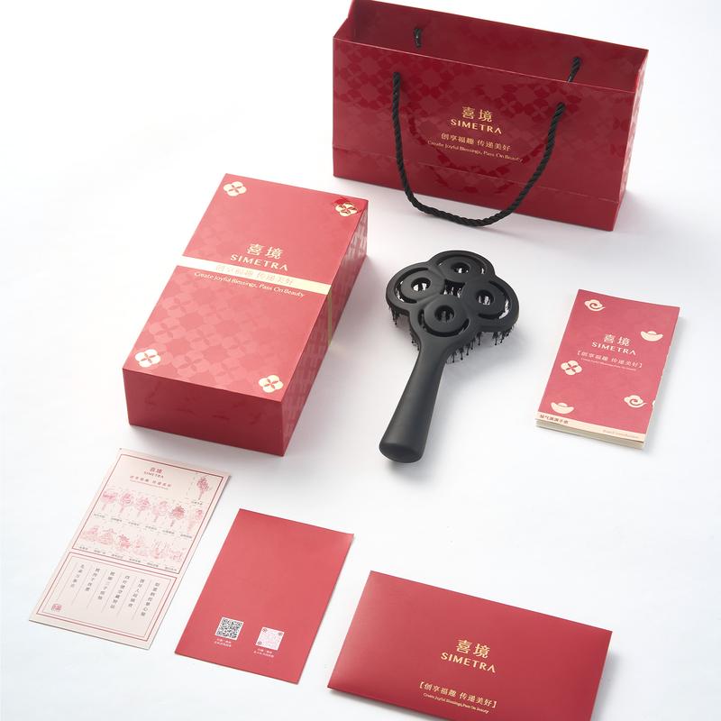 Simetra LuckyComb & Premium boar bristles specially designed effortlessly styling with a 10° angle that hugs the scalp. Made from HIPS high-impact polycarbonate material with natural crystal accents. Valentine's Day gifts