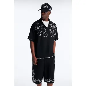Wanderlust Pearl Journey Johnny Collar Polo - Black