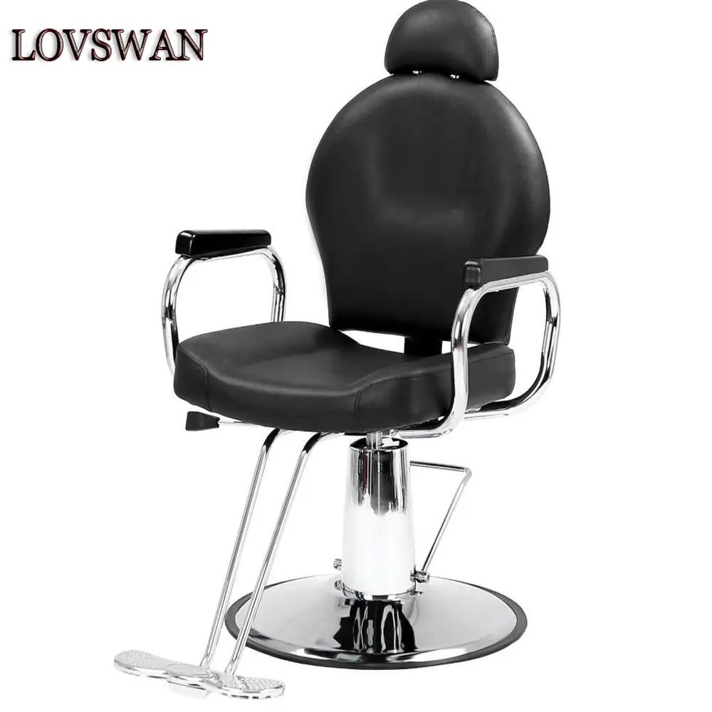LOVSWAN Adjustable Barber Chair for Barbershop Ergonomic Salon Chair for Hair Stylist High Density Sponge 360-Degree Rotatable Heavy Duty Metal Frame Comfortable Armrests & Pedals Salon Chairs